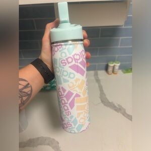 Adidas stainless steel water bottle with straw